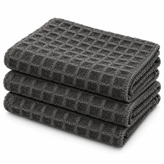 Dunkelgraue Barista-Reinigungstücher mit Waffelstruktur im 3er-Pack