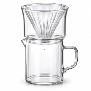 Zestaw przelewowy ze szklanym dripperem stożkowym i karafką 400 ml