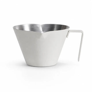 White Yozcoffee 120 ml dual-spout stainless steel espresso extraction cup