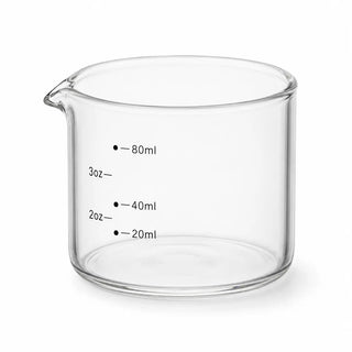 Yozcoffee 80ml borosilicate glass espresso measuring cup with pouring spout