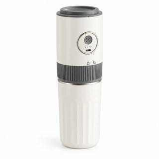 Mobile elektrische Kaffeemühle mit Pour-over-Kaffeebereiter — Produktbild