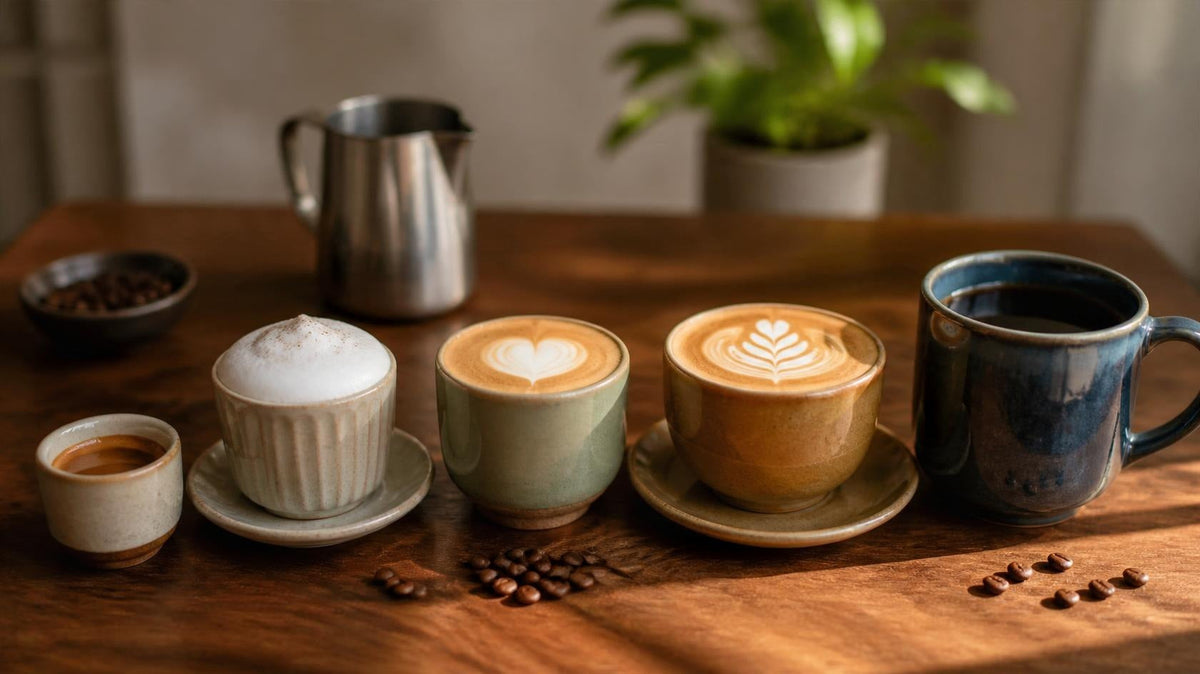 Tamaños de tazas de café: guía para espresso, capuchino y latte