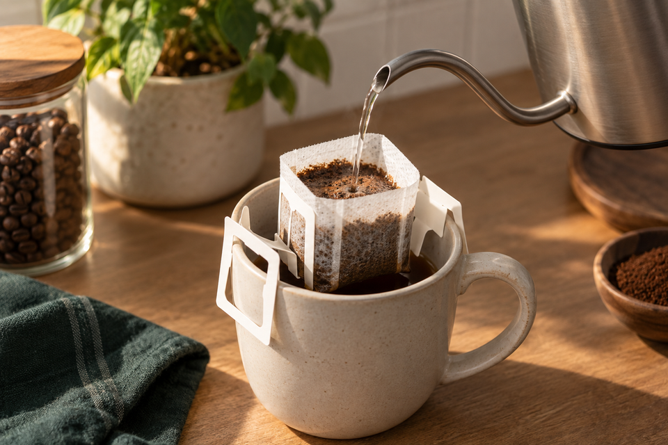 So verwendest du Kaffeefilterbeutel zum Aufhängen: Einfaches Rezept
