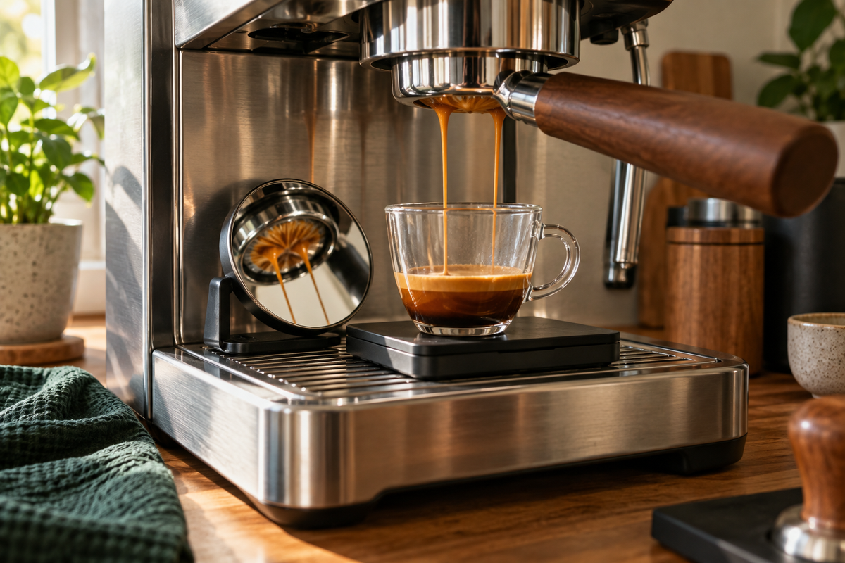 Espressospiegel verwenden: Positionierung und Durchflusskontrolle