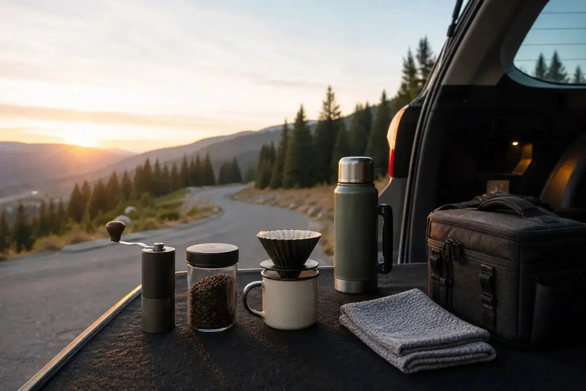 Caffè nei viaggi in auto: l’essenziale per un kit compatto