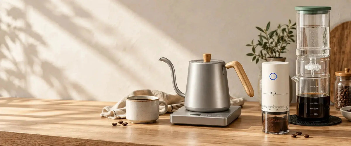 狭いキッチンでもすっきり整う、自宅のコーヒーコーナー