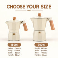 Octagonal Moka Pot – 150/300ml Aluminum Stovetop Coffee Maker - miniatura 2