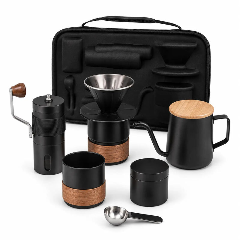 Portable pour-over coffee set for camping and travel – product view 2