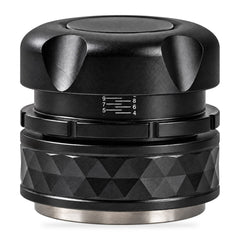 Tasseur espresso réglable 51/53/58 mm – base plate ou ondulée, inox SUS304, à ressort, noir/gris