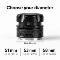 Guide des tailles du tamper espresso : bases de 51 mm, 53 mm et 58 mm de diamètre