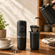 Mobile elektrische Kaffeemühle mit Pour-over-Kaffeebereiter - Vorschaubild 5