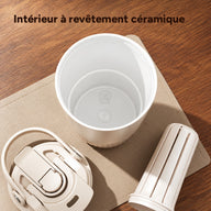 Intérieur à revêtement céramique avec marquage SUS 316 au fond, couvercle assorti à côté