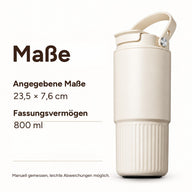 Maße des 800-ml-Bechers: 23,5 × 7,6 cm, Fassungsvermögen 800 ml