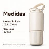 Medidas del vaso de 800 ml: 23,5 × 7,6 cm, capacidad de 800 ml