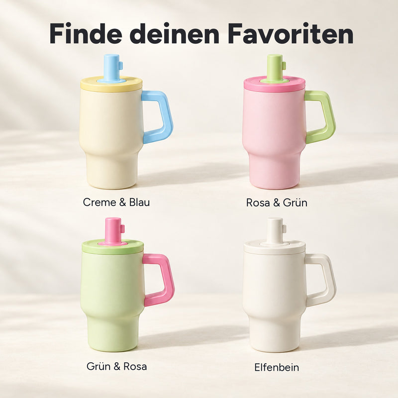 Farbvarianten: Creme & Blau, Rosa & Grün, Grün & Rosa und Elfenbein