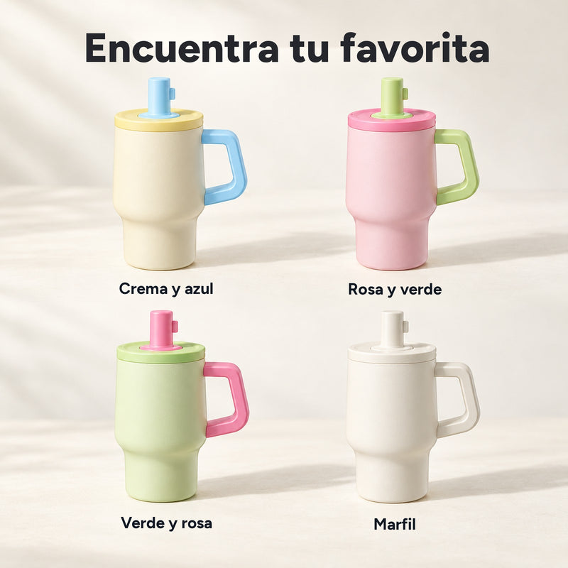 Colores: crema y azul, rosa y verde, verde y rosa, marfil