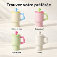 Coloris : crème et bleu, rose et vert, vert et rose, ivoire