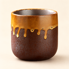 Henkellose Keramik-Kaffeetasse 250 ml – Drip- & gesprenkelte Glasuren, 8 Varianten