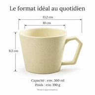 Dimensions du mug en céramique de 360 ml