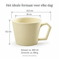 Afmetingen van de keramische mok van 360 ml