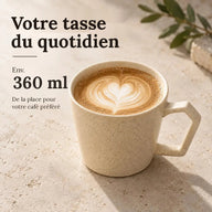 Mug en céramique couleur sable d’une contenance de 360 ml