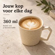 Zandkleurige keramische mok met een inhoud van 360 ml