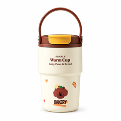Tazza da caffè da viaggio con interno in ceramica – 450 ml, manico per il trasporto