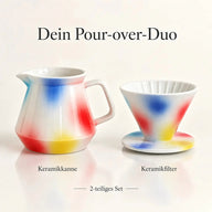 2-teiliges Set: gerippter Keramikfilter und 600-ml-Kanne