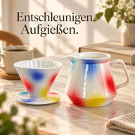 Keramikfilter und 600-ml-Kanne auf dem Tisch