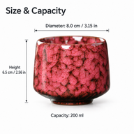 Dimensioni della tazza in ceramica: 8,0 cm di diametro, 6,5 cm di altezza e 200 ml di capacità
