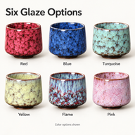 Sei smalti per la tazza in ceramica: Red, Blue, Turquoise, Yellow, Flame e Pink