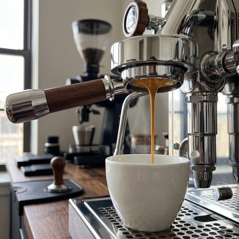 Porte-filtre 2-en-1 de 58 mm — Sans fond et à bec pour machines à expresso E61 | Yozcoffee
