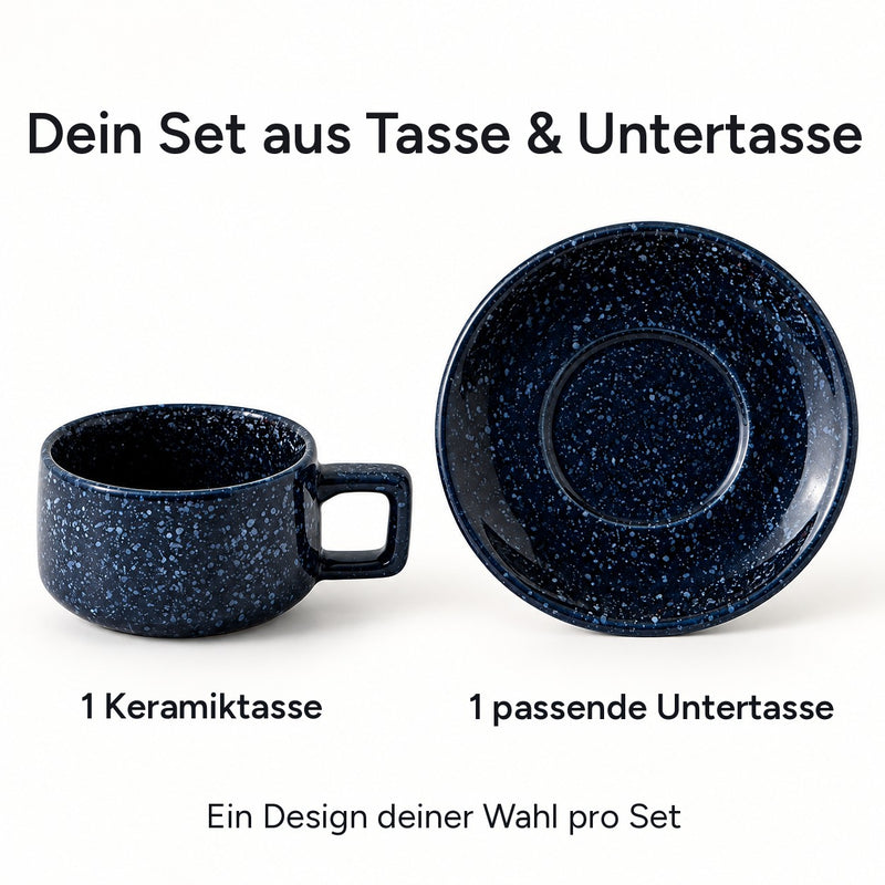 Lieferumfang: 1 Keramiktasse und 1 passende Untertasse
