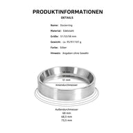 Größentabelle des Dosiertrichters: 51, 53 und 58 mm
