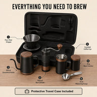 Portable pour-over coffee set with reusable steel filter – product view 4