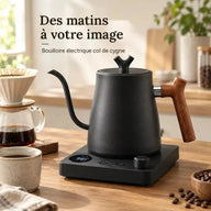 Bouilloire électrique col de cygne noire pour le café filtre