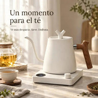 Hervidor eléctrico de cuello de cisne blanco para el té
