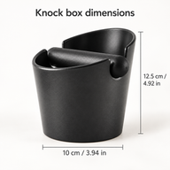 폭 10cm, 높이 12.5cm의 가로 넉바가 있는 블랙 넉박스.