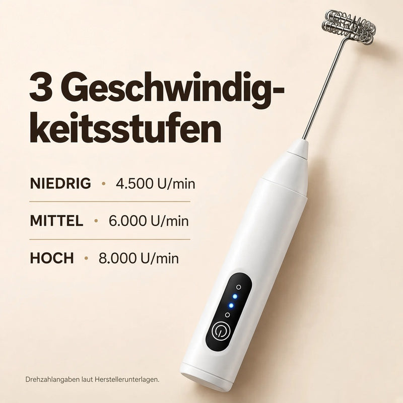 Milchaufschäumer mit drei Geschwindigkeitsstufen
