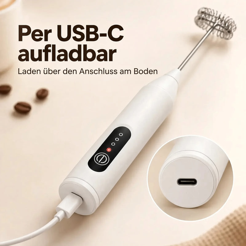 Milchaufschäumer per USB-C aufladbar