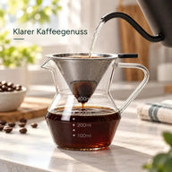 Kaffee brühen mit der 400-ml-Pour-over-Karaffe aus Glas