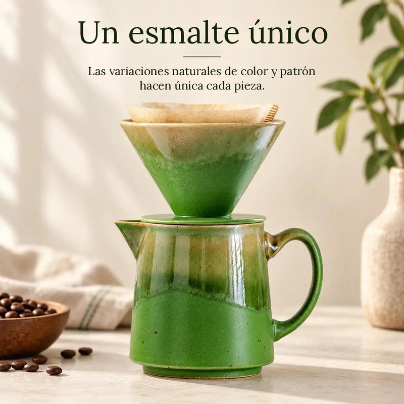Primer plano del esmalte reactivo verde