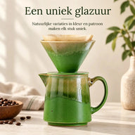Close-up van het groene reactieve glazuur