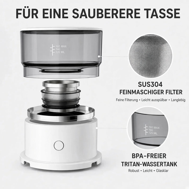 Batteriebetriebene automatische Pour-over-Kaffeemaschine, 160 ml