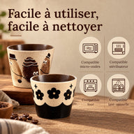 Conseils d’entretien de la tasse : compatible micro-ondes, stérilisateur, four et lave-vaisselle