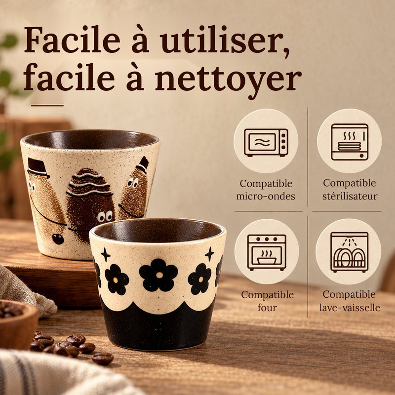 Conseils d’entretien de la tasse : compatible micro-ondes, stérilisateur, four et lave-vaisselle
