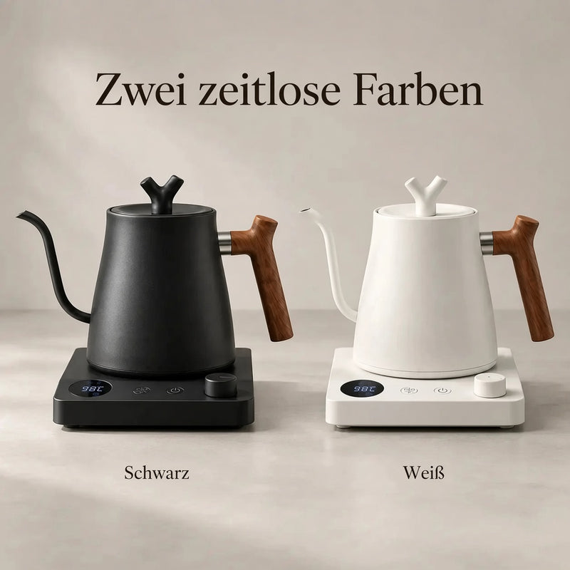 1-l-Schwanenhalskessel in Schwarz und Weiß