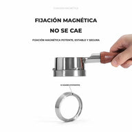 Anillo dosificador con fijación magnética al portafiltro: 8 imanes potentes, no se cae