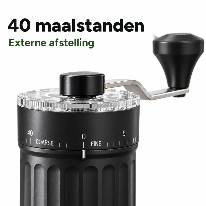 Handmatige koffiemolen: 40 externe maalgraadstanden