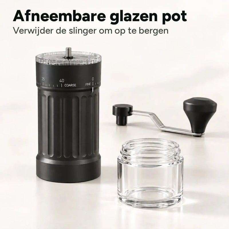 Afneembaar glazen bakje en demonteerbare slinger om op te bergen